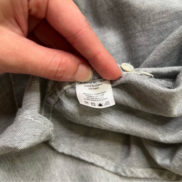 Faherty Men’s Short Sleeve Cotton Tencel Button Down in Gray Size S - Picture 8 of 11